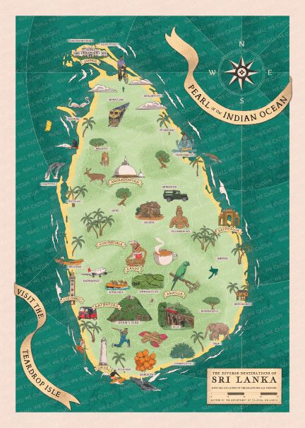 Sri Lanka Maps and Places of Interest Posters – shallwecactus